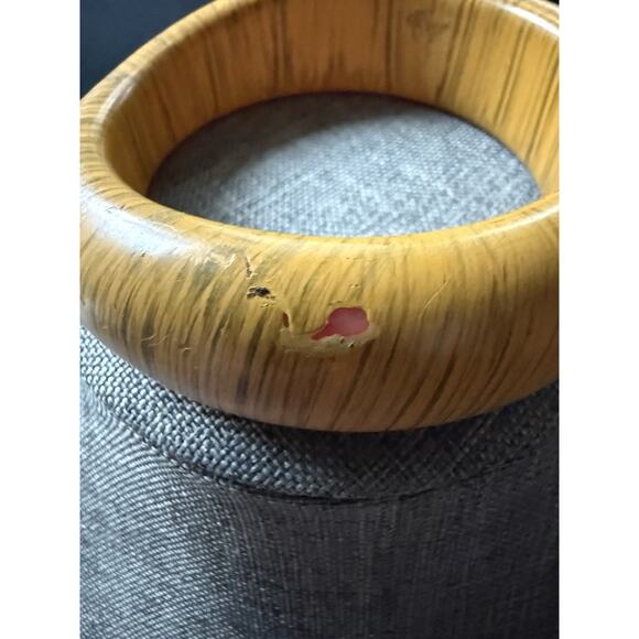 Vintage Acrylic Bangle Bracelet Tiger Striped Chunky Stackable Mod Boho Retro - Picture 4 of 6